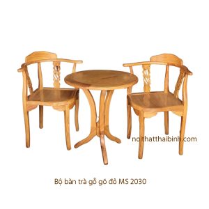Bộ bàn trà gỗ gỏ đỏ 2 ghế
