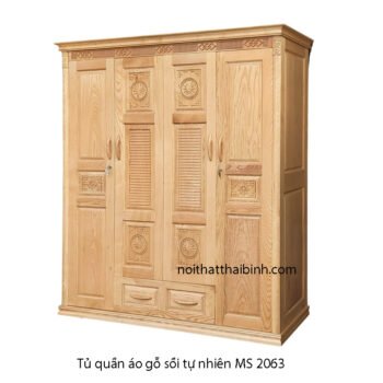Tủ áo gỗ sồi tự nhiên