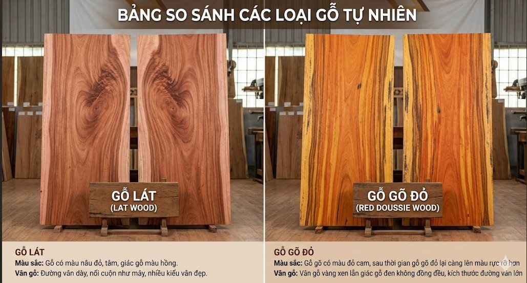 Phân biệt nhanh giữa Gỗ Lát và Gỗ Gõ Đỏ