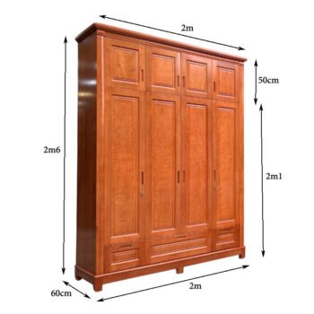 Tủ quần áo cao sát trần MS 3212 Kích thước tủ quần áo sát trần