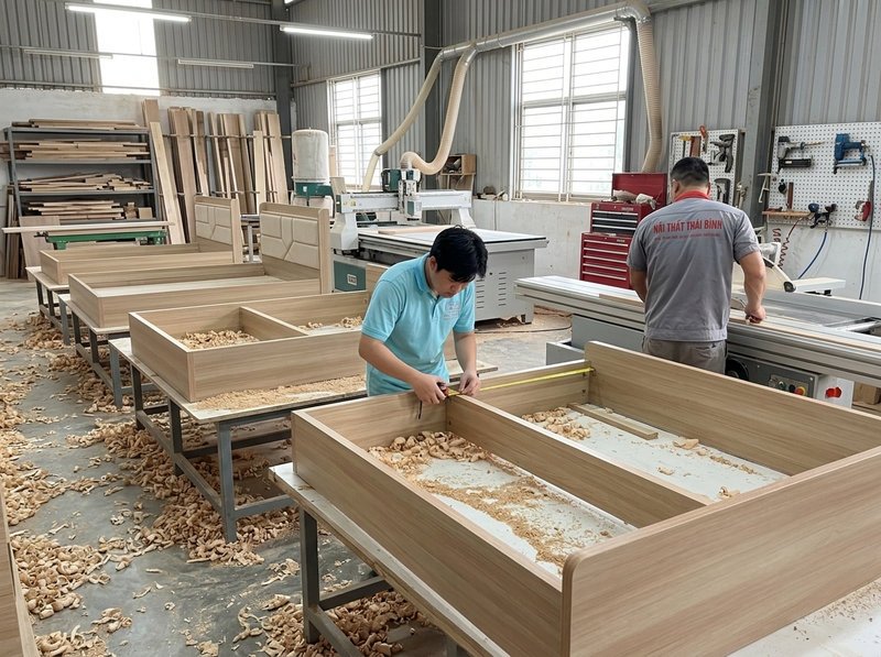 Giường ngủ cao cấp MS 2146 Mẫu giường ngủ cao cấp melamine chống trầy đẹp phối màu phòng ngủ
