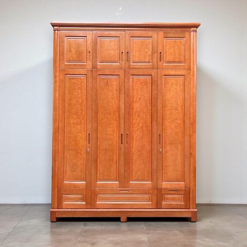 Tủ áo gỗ xoan đào 2 tầng
