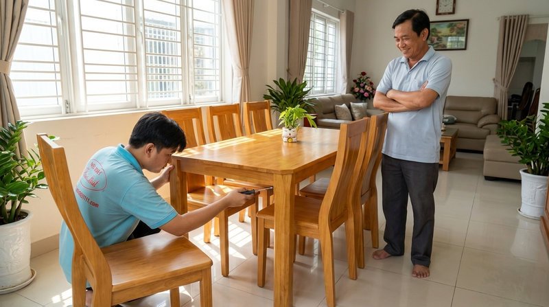 Bộ bàn ăn gỗ cao su tự nhiên MS 2479 Bộ bàn ăn gỗ cao su tự nhiên MS 2479 bàn 1m5 và 6 ghế