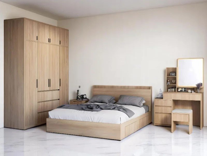 Chi tiết khung giường ngủ cao cấp gia công chắc chắn