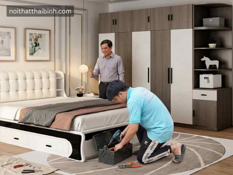 Bộ nội thất phòng ngủ hiện đại tại nhà anh Tuấn, Nhà Bè