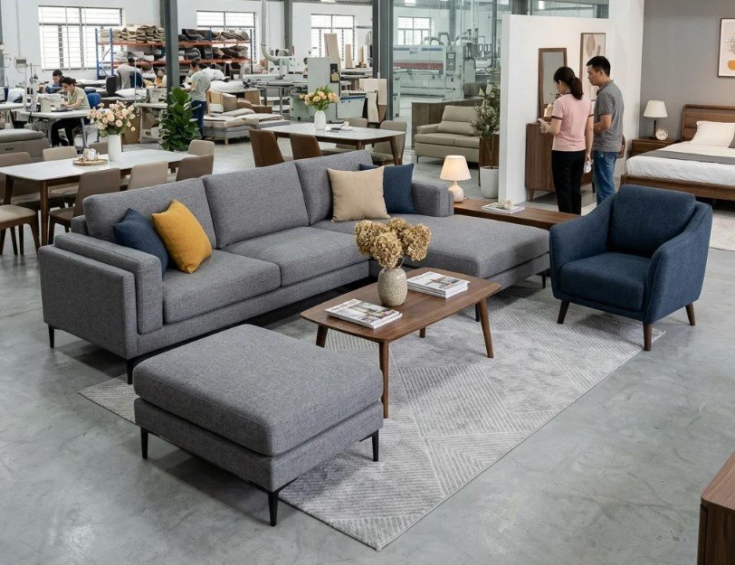 Bộ sofa đẹp giá rẻ phong cách hiện đại tại xưởng Thái Bình