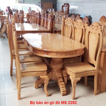 Bộ bàn ăn gỗ gõ đỏ MS 2252