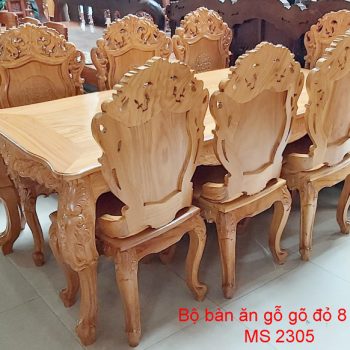 Bộ bàn ăn gỗ gõ đỏ