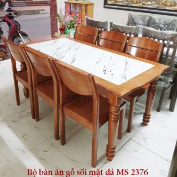 Bàn bàn ăn gỗ sồi mặt đá