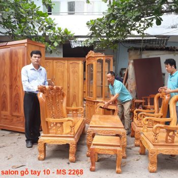 Bộ salon gỗ tay 10 2268