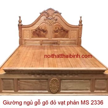 Giường ngủ gỗ gõ đỏ vạt phản