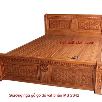 Giường ngủ gỗ gõ đỏ tự nhiên vạt phản