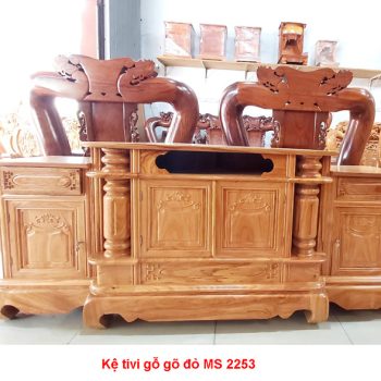 Kệ tivi gỗ gõ đỏ MS 2253