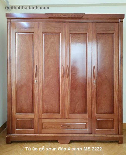 Tủ áo gỗ xoan đào 4 cánh MS 2222