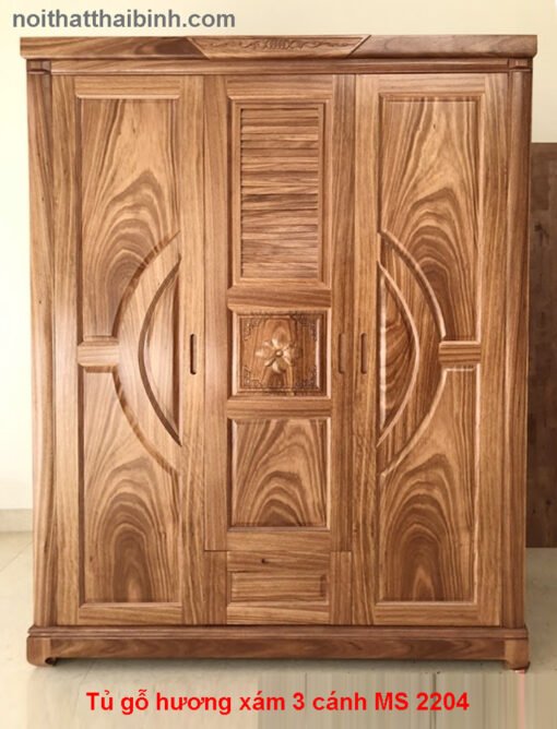 Tủ gỗ hương xám 3 cánh MS 2204
