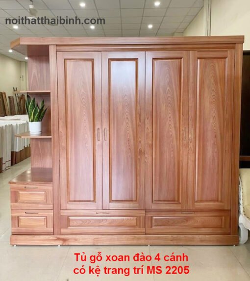 tu go xoan dao 4 cnh co ke trang tri 2205