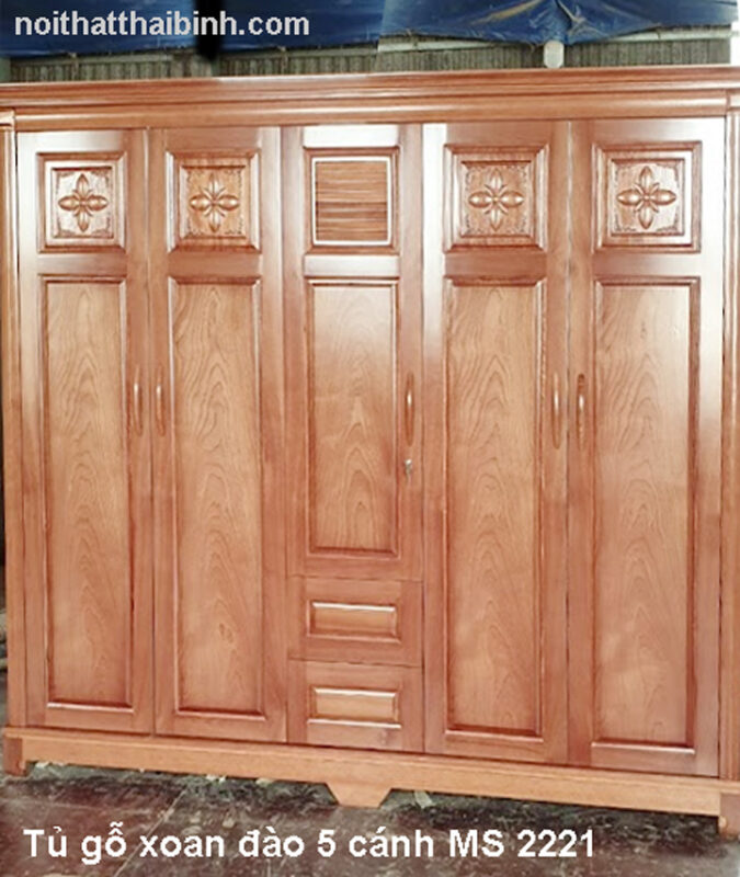 Tủ gỗ xoan đào 5 cánh MS 2221