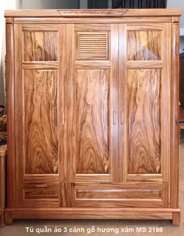 Tủ quần áo gỗ hương xám 3 cánh 2198