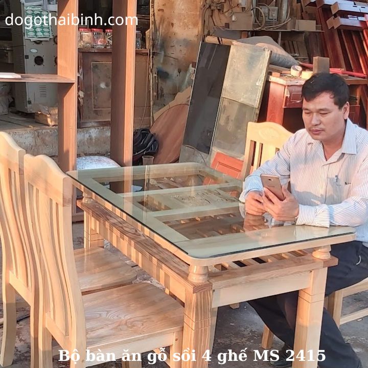 Bộ bàn ăn gỗ sồi 4 ghế