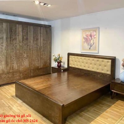 Mẫu Giường Ngủ Gỗ Óc Chó Đẹp Giá Rẻ Đáng Mua Nhất 2026 Bộ phòng ngủ gỗ sồi sơn màu gỗ óc chó