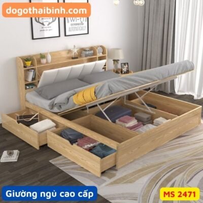 Giường ngủ cao cấp có hộc kéo tại TPHCM - MS 2471