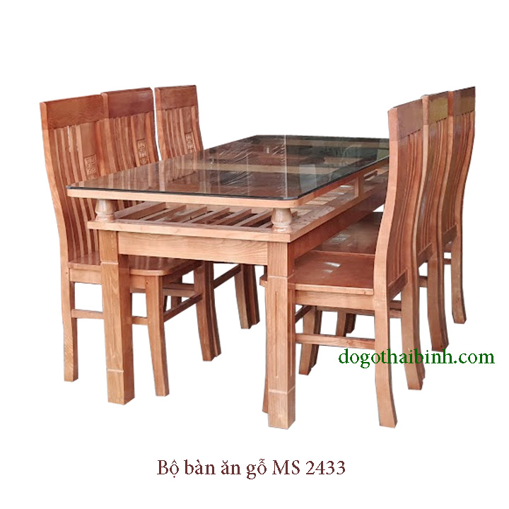 Bộ bàn ăn gỗ xoan đào 6 ghế