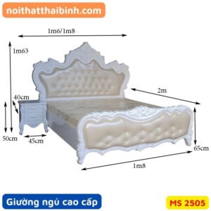 Giường ngủ tân cổ điển cao cấp MS 2505 Giường ngủ tân cổ điển cao cấp MS 2505