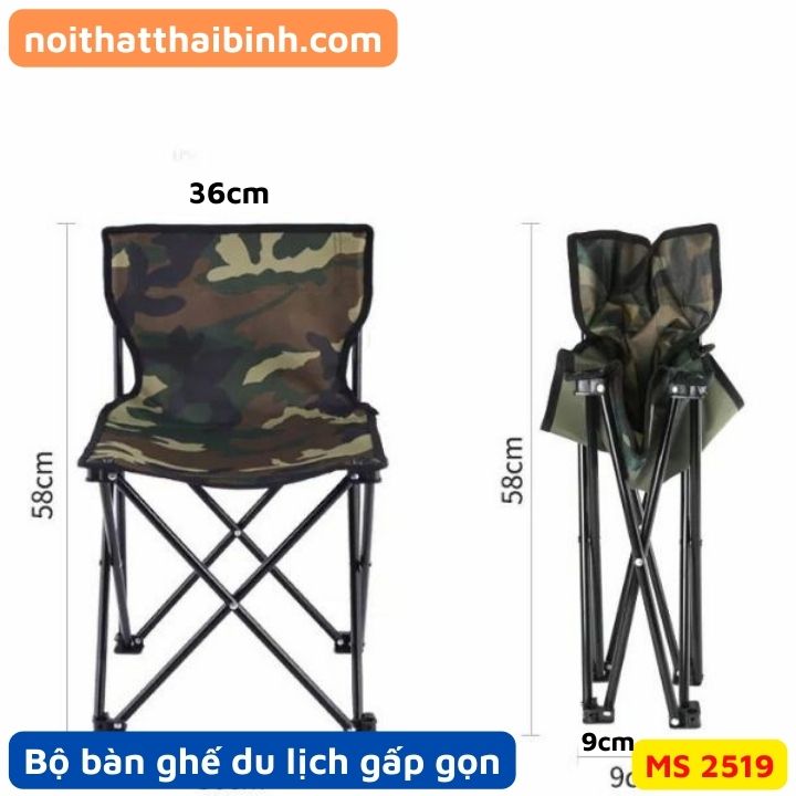 kích thước bộ bàn ghế du lịch xếp gọn