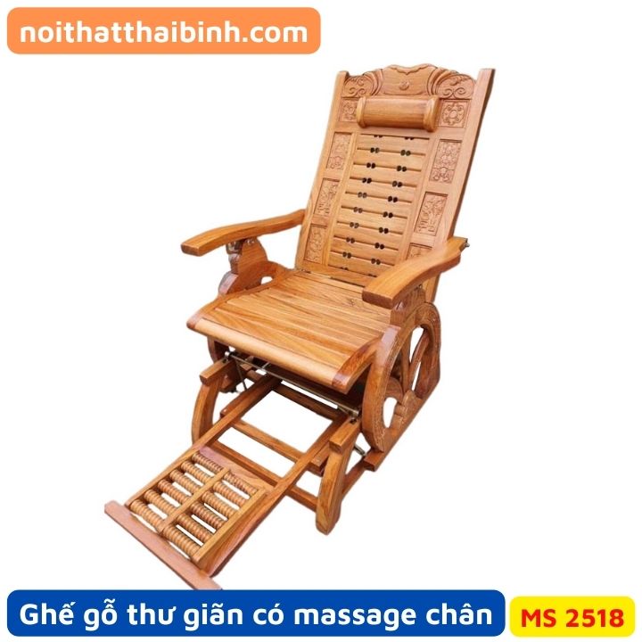 Ghế gỗ thư giãn có massage chân