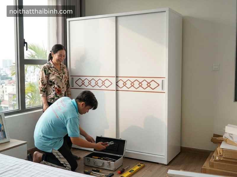 Tủ Quần Áo Cánh Lùa Cao Cấp MDF Lõi Xanh Chống Ẩm Bền Đẹp