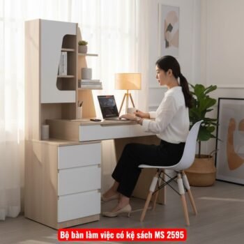 Bộ bàn làm việc có kệ sách MS 2595