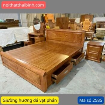 Giường hương đá vạt phản 2 ngăn kéo
