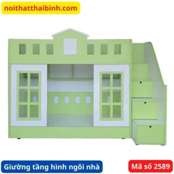 Giường tầng cho bé hình ngôi nhà