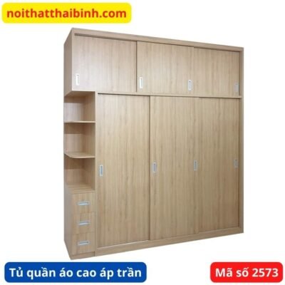 Tủ quần áo cao áp trần cửa lùa