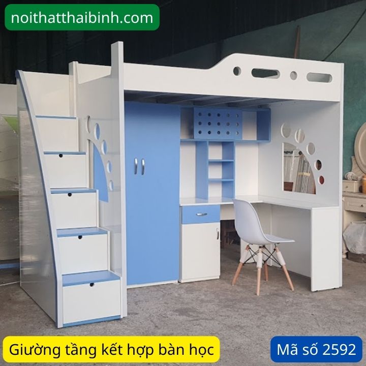 Giường tầng kết hợp bàn học cho người lớn Sự kết hợp hoàn hảo giữa không gian và chức năng đa dạng