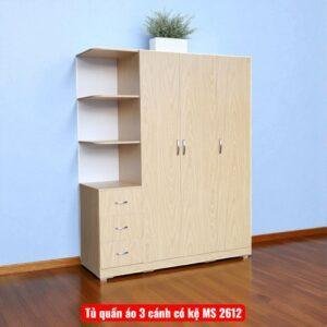 Tủ quần áo 3 cánh có kệ
