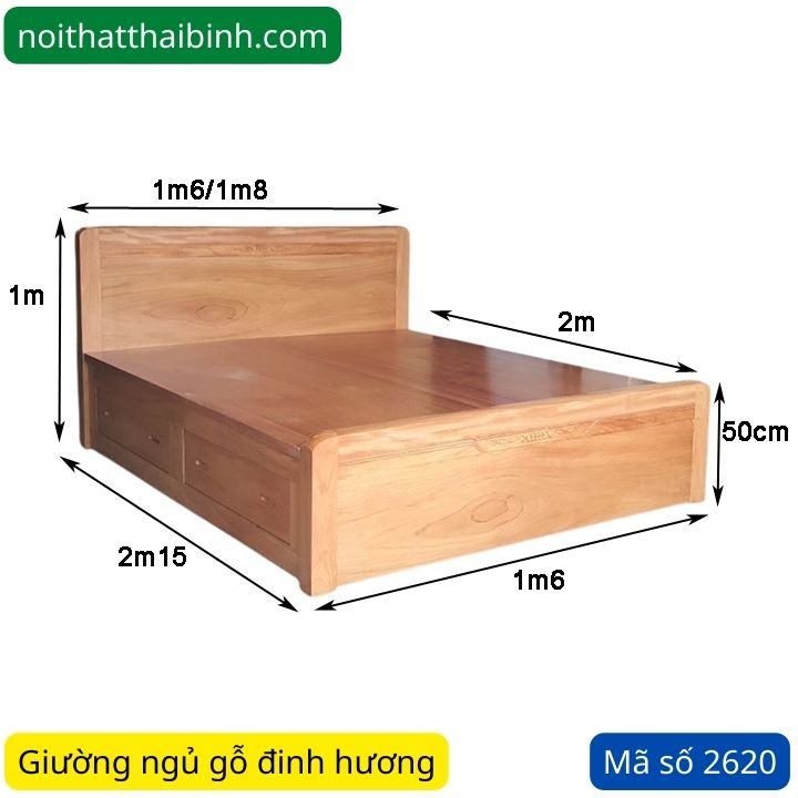 Kích thước giường ngủ bằng gỗ