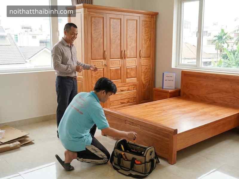 Bộ phòng ngủ gỗ tự nhiên vân Đinh Hương Bộ phòng ngủ gỗ tự nhiên vân Đinh Hương