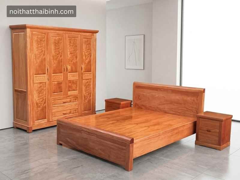 Bộ phòng ngủ gỗ tự nhiên vân Đinh Hương Bộ phòng ngủ gỗ tự nhiên vân Đinh Hương