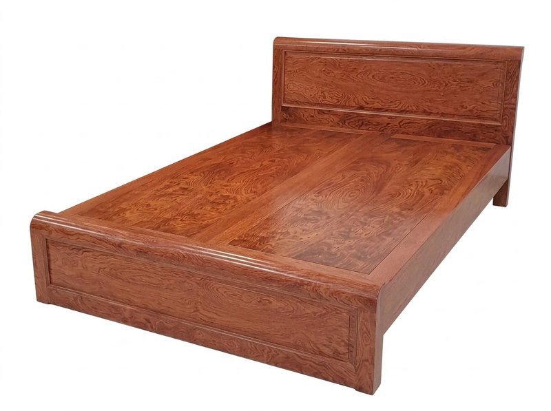 Bộ phòng ngủ gỗ tự nhiên vân Hương Đá MS 2714 Chi tiết đầu giường gỗ tự nhiên phủ vân Hương Đá MS 2714