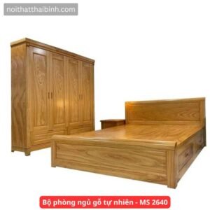 Bộ phòng ngủ gỗ tự nhiên vân gõ đỏ