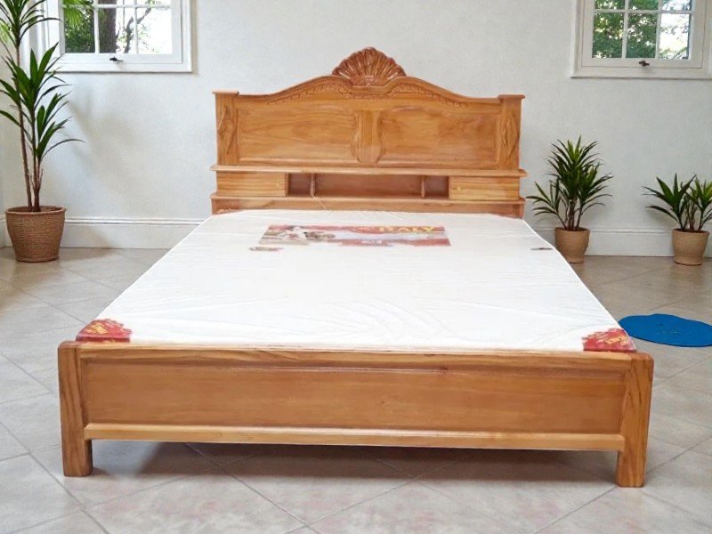 Giường ngủ gỗ gõ đỏ 1m6 MS 2638 6 Giường ngủ gỗ gõ đỏ 1m6