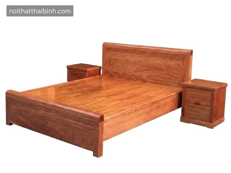 Bộ phòng ngủ gỗ tự nhiên vân Đinh Hương Giường ngủ gỗ tự nhiên vân Đinh Hương