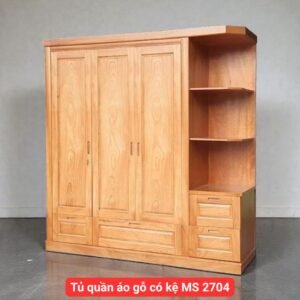 Tủ quần áo gỗ tự nhiên có kệ