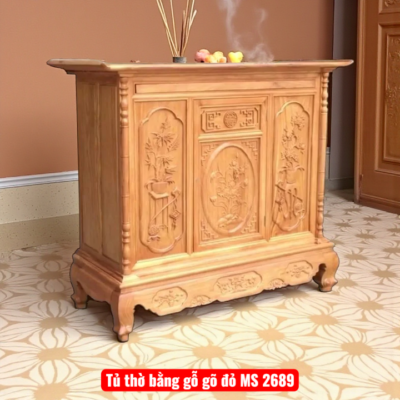 Tủ thờ bằng gỗ gõ đỏ