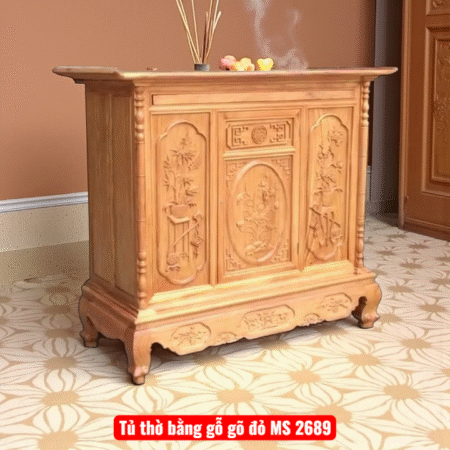 Tủ thờ bằng gỗ gõ đỏ