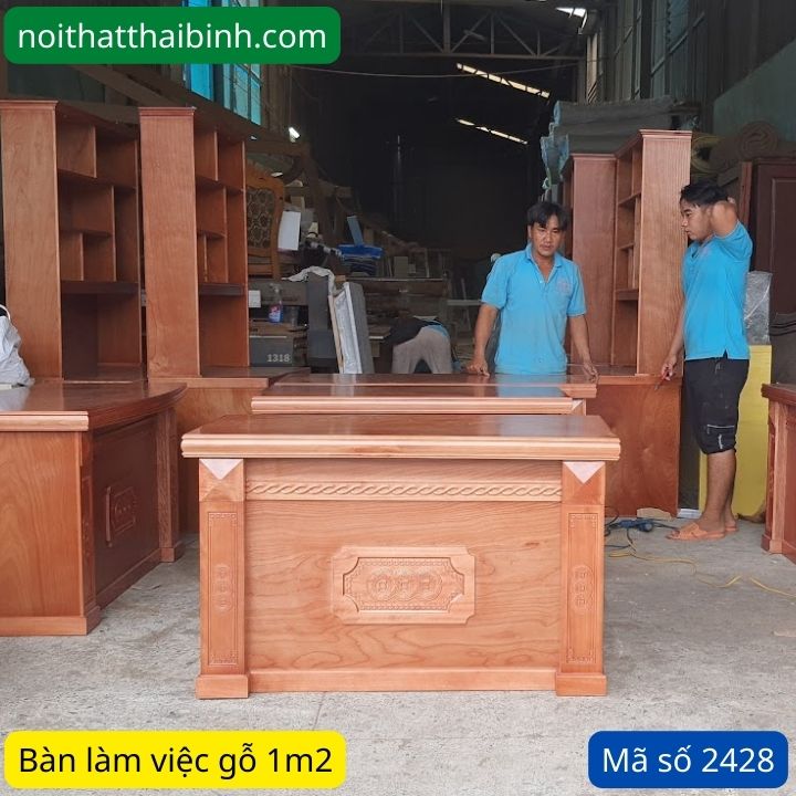 Bàn làm việc gỗ xoan đào