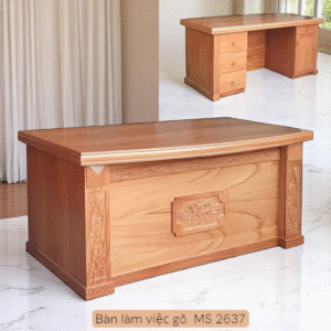 Bàn làm việc gỗ tự nhiên vân gõ đỏ