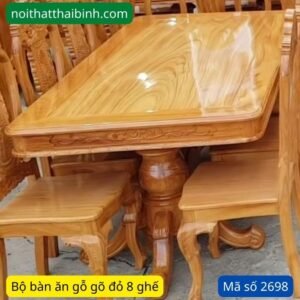 Bộ bàn ăn gỗ gõ đỏ 8 ghế MS 2698 Bộ bàn ăn gỗ gõ đỏ 8 ghế MS 2698