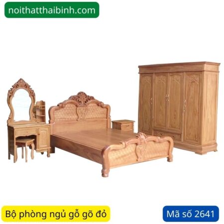 Bộ phòng ngủ gỗ gõ đỏ đẹp